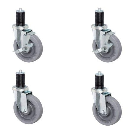 Casterhq 3" Gray Caster Wheel Set for Commercial Kitchen PREP Tables, 2 w CHQ3IPSCTLB2
